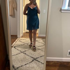 Blue free people slip, cowl front and back